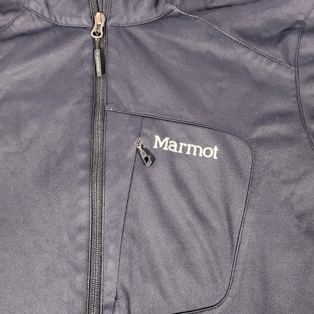 Marmot Gore Windstopper Hooded Softshell Jacket Mens Medium Black Full Zip
